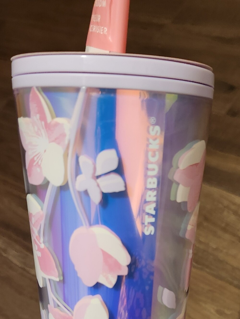 Starbucks Iridescent Floral Tumbler in Pink